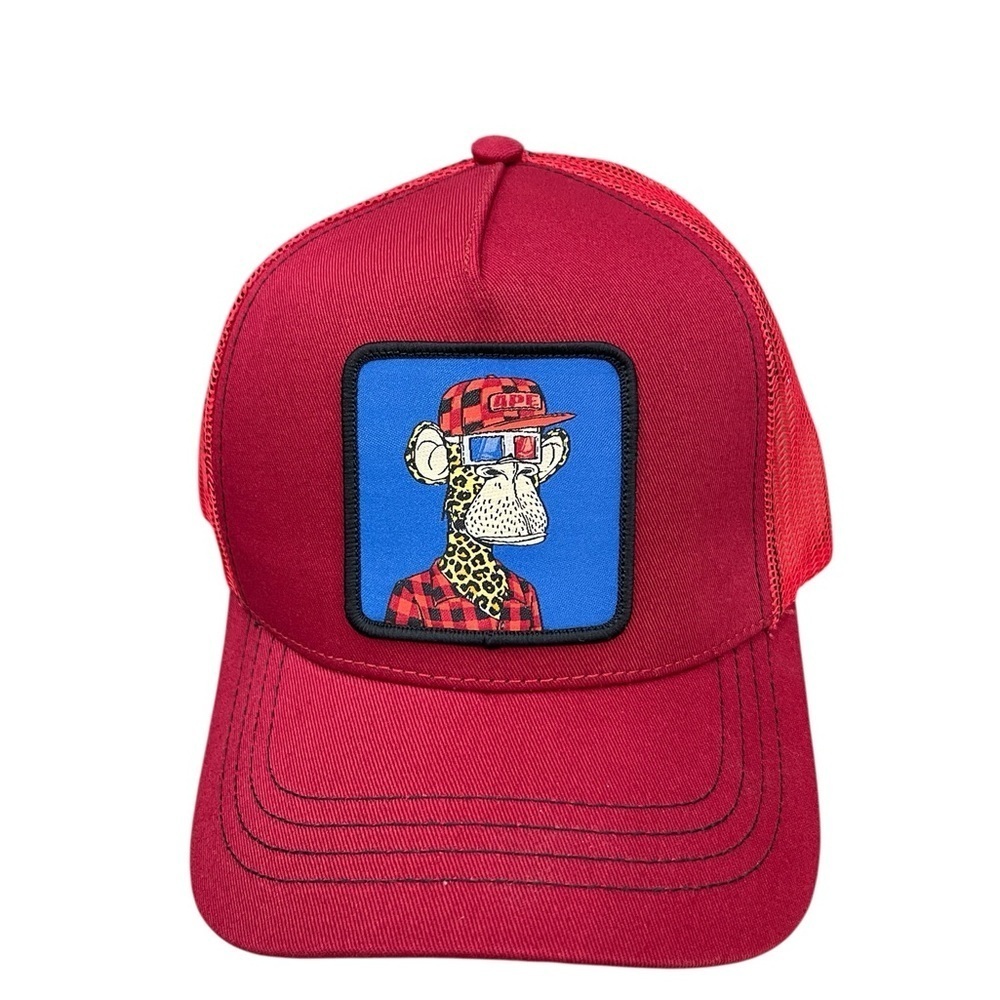 Bored Of Directors Red Ape Trucker Hat NWT | Snapback Graphic Cap - Picture 2 of 5